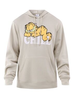 Nickelodeon Beige Hoodie with Yellow Garfield Graphic